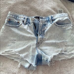 ABERCROMBIE HIGH RISE DENIM SHORTS